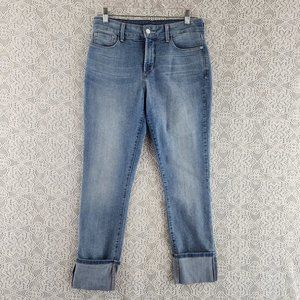 NYDJ Lorena Boyfriend Fold Hem Stretched Jeans 8